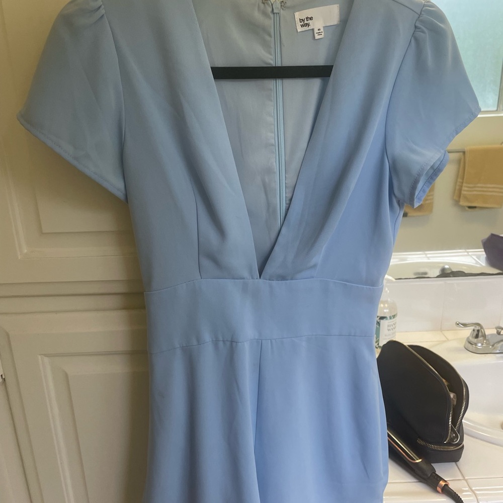 by the way. baby blue romper size: xs